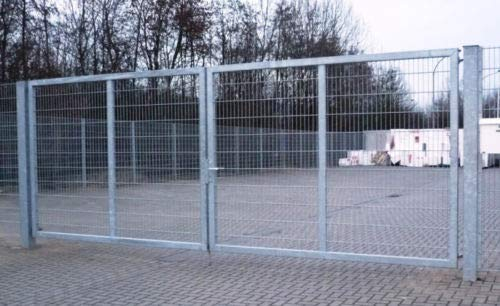 Doppelflügeltor Gartentor Industrietor Matten-Tor Einbaubreite 1000cm x Höhe 200cm / Einfahrtstor Rahmen 60 x 30mm / Pfosten 100 x 100mm