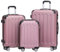 BEIBYE Zwillingsrollen Hardcase Reisekoffer Koffer Trolleys Hartschale in XL-L-M in 14 Farben (Rosa, Kofferset)