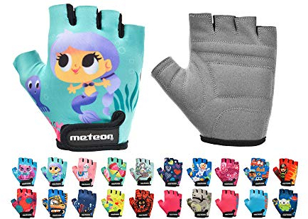 meteor Kinder Fahrradhandschuhe Bike Gel BMX Handschuh Jungen Fahrrad Handschuhe Mädchen radhandschuhe Scooter radhandschuhe Kinder Tretroller Handschuhe Fahr-Rad
