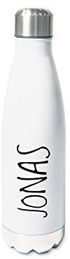 GRAZDesign Trinkflasche Edelstahl personalisiert Name, auslaufsicher Einschulung Geschenk, Thermosflasche Sportflasche Kinder/Erwachsene 500ml Motiv Name Gross