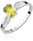 Damen Ring 585 14k Gold Weißgold echt Citrin Edelstein Diamanten Brillanten