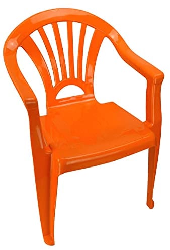 Marabella Kinderstuhl Gartenstuhl Stuhl für Kinder in blau, grün, orange oder pink Garten, Farbe:orange