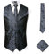 PARKLEES Klassische Herren-Weste, 3-teilig, Paisleymuster, Krawatte, Einstecktuch, Set, Hochzeit, Abschlussball, Party, Weste für Anzug oder Smoking, anthrazit, XL