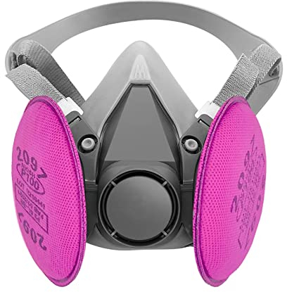 Respirateur réutilisable avec filtre 2097, demi-masque respiratoire pour résine époxy, peinture, plomb, poussière, moisissures, amiante, travail du bois, soudure