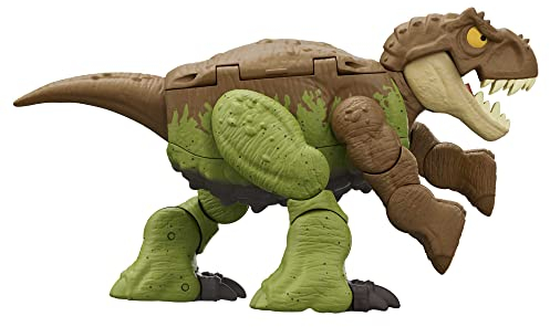 Jurassic World Dinosaurier Verwandlungsspielzeug, Tyrannosaurus T Rex zu Ankylosaurus in 11 Schritten, Double Danger 2-in-1-Spielzeug, Fierce Changers, HLP06