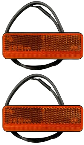 MelTruck® 2x LED Begrenzungsleuchte SLIM 12V 24V flaches Kabel für LKW PKW Anhänger (Gelb)