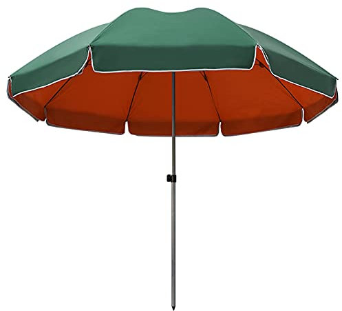 BGFYUSF Parasol de plage rouge, bleu, Parasol de marché vert, hauteur réglable pour les vacances, au bord de la piscine, cafés, 3.2m