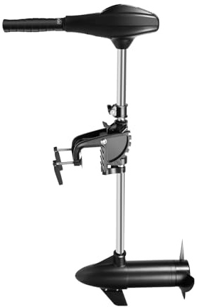 Electric Outboard Motor 12V – 58Lbs Thrust Retractable Shaft Motor with 8-Speed Control & Power Display Quiet Trolling Engine for Fishing Boats Kayaks Inflatable Dinghies