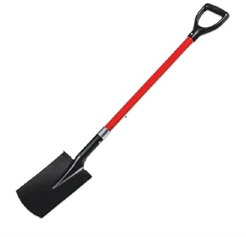 NAKA Gartenspaten Rundspaten Rund Spaten 28 x 30 x 115 cm Gärtnerspaten Leicht Robust Ergonomischer Griff Stahl Fiberglas