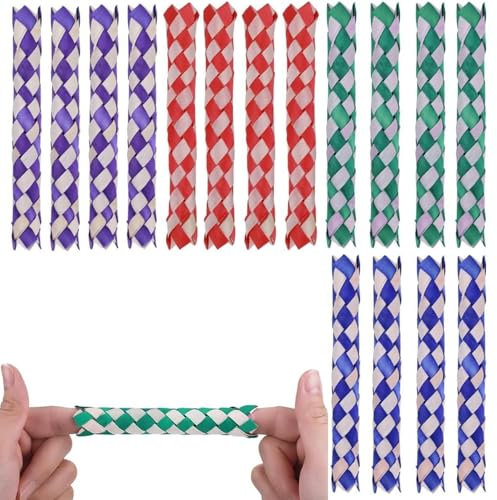Chinesische Fingerfalle, Farben Holz Finger Falle, Finger Trap, Vogel-Kauspielzeug, Klassische Fingerfallen Spielzeug für Kinder Erwachsene, Buntes Holz-Spielzeug Partygeschenke Geburtstag, 16 Stück
