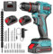 Brushless Trapano Avvitatore Batteria 21V, Trapano Percussione con Batterie, trapano avvitatore a percussione, Avvitatore Elettrico (2x2.0 Ah, 55 Nm, 23+3 Coppie, 24 accessori te)