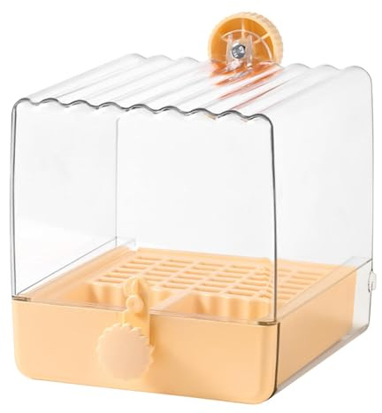 FewNvWa Vogelbad Schale Vogelbad Box Käfig Papageien Badewanne Behälter mit Multifunktionaler Anwendung Als Badeplatz Futterstation Und Trinkbehälter für Klei, Orange