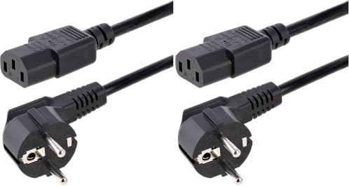 StarTech.com Cavo di Alimentazione per Computer da 2m, Cavo Elettrico da EU Schuko a C13, 10A-250V, 18AWG, Cavo di Alimentazione AC di Ricambio per Stampante, PC e Monitor - Certificato UL (PXT101EUR)