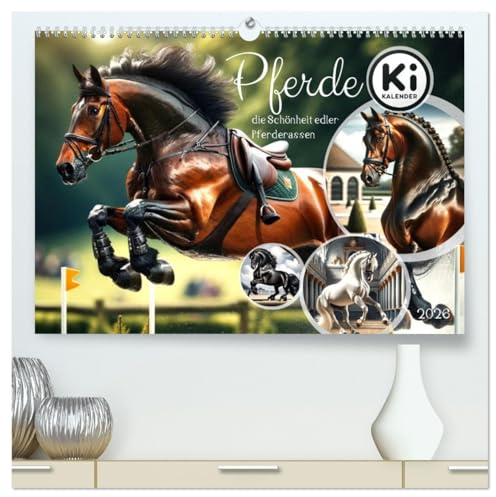Pferde - die Schönheit edler Pferderassen (hochwertiger Premium Wandkalender 2026 DIN A2 quer), Kunstdruck in Hochglanz: Entdecken Sie die ... Eleganz der edelsten Pferde (CALVENDO Tiere)