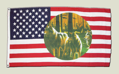 Flagge USA 3 Wölfe - 90 x 150 cm [Misc.]