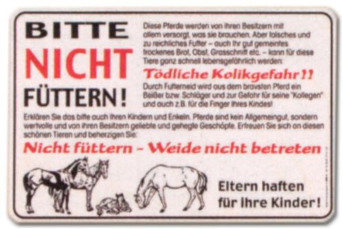 Plaque signalétique-ne pas nourrir ...-osier cheval de przewalski-equus caballus ferus championne d'équitation-clapier hippo hippologie panneau humoristique danger la sécurité au travail en plastique horaires