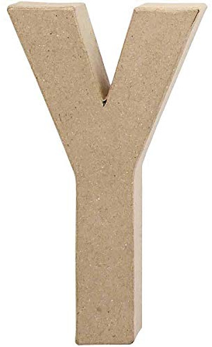 Create Crafts 26624 Creativ 20.5 cm 1-Piece Papier Mache Letter Y, Beige