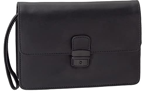 Branco Business Herren Handgelenktasche Herrentasche Damen Damentasche Tasche schwarz Leder - sehr hochwertig
