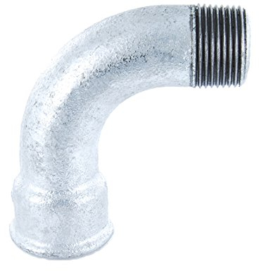 Bogen 90° Gewindefitting Temperguss verzinkt - AG x IG - 2