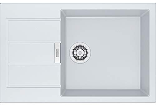 FRANKE 114.0496.086 Fregadero de Cocina de Granito con un Solo tazón, Polar Blanco, Large