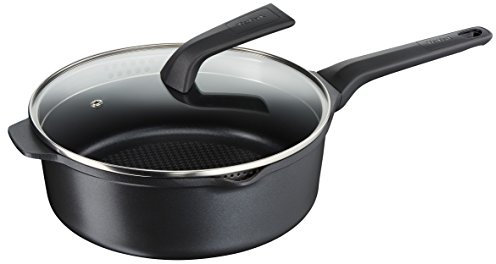 Tefal E2153334 Sauteuse Fonte et Couvercle, Aluminium, Noir, 26 cm, 49,1 x 29,2 x 17,8 cm