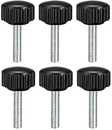 sourcing map M4 x 20mm Filetage mâle Bouton serrage Molette Poignée Vis pouce type 6Pcs