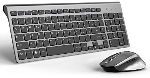 JOYACCESS Tastiera e Mouse Wireless,2,4 GHz Wireless,Mouse Compatto Silenziosa 2400 DPI Compatibile PC, Laptop, Layout Italiano QWERTY per Windows 10/XP/7/8/Vista