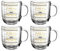 Leonardo Emozione Geschenk Tassen Lieblingsmensch, 4 Stück, spülmaschinengeeignete Glas-Tassen, Tee-Tassen mit goldenem Schriftzug, 400 ml, 046453