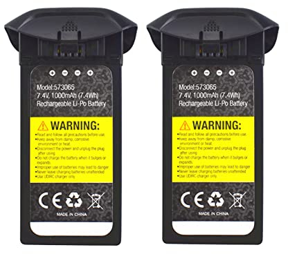 Fytoo 2PCS 7.4V 1000mAh Batterie Au Lithium pour D58 U88 U88S Aéronefs à Quatre Axes Accessoires Télécommande Noir
