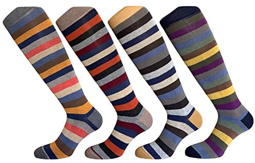 CriCri Socks - 4 Paia Calze Caldo Cotone Uomo Lunghe (Taglia Unica) Calzettoni Uomo Invernali con Fantasia Colorata, Calzini per Abbigliamento Casual e Semi Formale, Made in Italy (Combinazione 5)