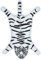 Teppich mit Tiger-Druck, niedlicher Kunst-Tiger-Teppich, kleine Kinderteppiche für Heimdekoration, flauschiger Tierdruck, Spielzimmer-Teppich für Wohnzimmer, Schlafzimmer, Weiß, 55 x 85 cm