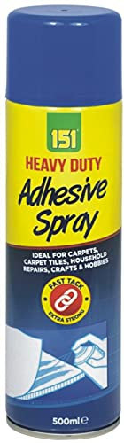 151 Heavy Duty Adhesive Glue Spray 500ML Can Aerosol Spray Ideal For Carpets, Carpet Tiles, Household Repairs, Crafts & Hobbies Quick Drying Extra Strong Glue Spray