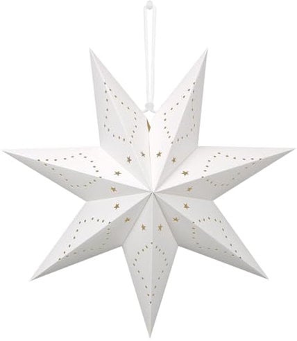Papiersterne Weihnachts Deko, Faltstern Weihnachten, 7 zackig Papier Stern Dekoration, Weiß Weihnachtsstern zum Aufhängen, 45 cm Papier Faltsterne geeignet für Weihnachts Hochzeit Geburtstag Tischdeko