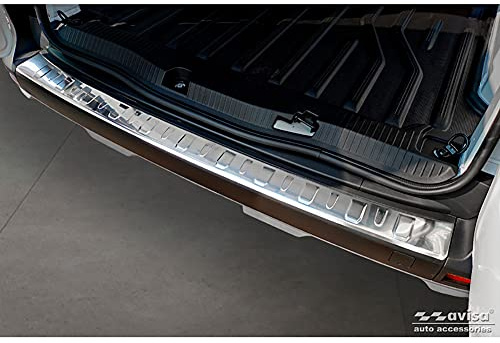 Avisa Protection de seuil arrière INOX Compatible avec Renault Kangoo & Nissan Townstar 2021- 'Ribs', Silver