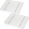 TEAMFAR Abkühlgitter Set, Rechteckig Edelstahl Kuchengitter Auskühlgitter, Mehrweg Backgitter für Braten Backen Grillen Kühlen, Gesund & Langlebig, Spülmaschinenfest, 29,8cm*22,7cm*2cm