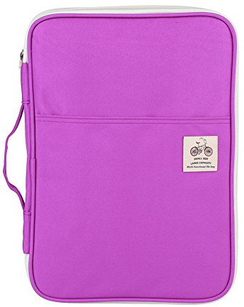 Konferenzmappe A4 Dokumententaschen, Portfolio Beutel Reiseordner Organizer Aktenordner Oxford Wasserdichte Reiseausrüstung Mit Reißverschluss Notebooks Brettspiele Reisen Schule Bürobedarf Lila