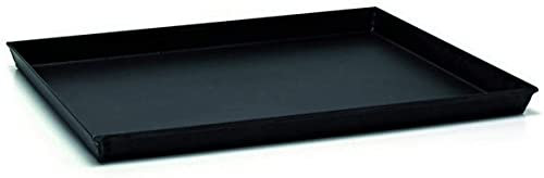 G.T. INOX TEGLIA RETTANGOLARE PER PINSA ALLA ROMANA - (FERRO BLU) dimensioni 35x28x3