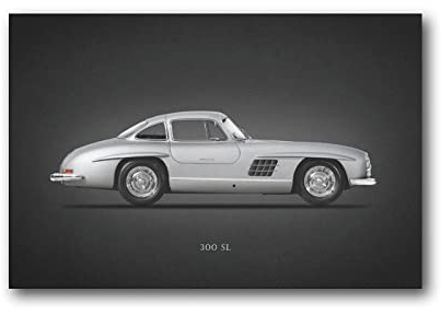 Mercedes Benz 300 SL Poster, coole Kunstwerke, Malerei, Wandkunst, Leinwanddruck, hängende Bilder, Poster, 40 x 60 cm