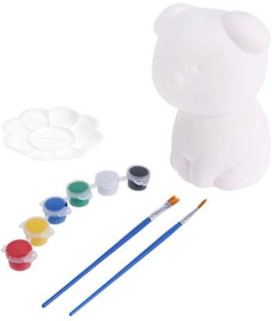 SAFIGLE Piggy Banks for Kids Black Dog Shape Diy Painting Coin ' Saving Pot Unfinished