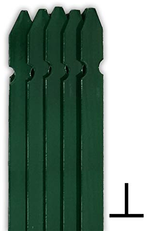NEXTRADEITALIA CF da 10PZ Paletto a T altezza 250 CM sezione mm 30x30x3 PLASTIFICATO Palo Verde da GIARDINO recinzione in ferro