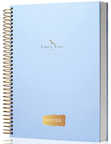 FLYING EAGLE Dot Grid Spiral Notebook Journal Dotted Paper Notebook 8.5x11 Large Spiral Notebook Thick 240 Pages Hardcover Spiral Notebook Bullet Journal Notebook for Men Women, Blue