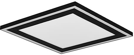 Reality Leuchten LED Deckenleuchte Carus R67213332, Kunststoff Schwarz matt, inkl. 16 + 8,5 Watt LED