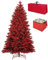 Totò Piccinni Albero di Natale INNEVATO ROSSO, Folto, Effetto Realistico, Facile Montaggio, Ignifugo con Borsone e Porta Palline (180 cm, RED CLOUD)