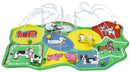 Bestway | Sensory Play Splash Pad, Baby Water and Ball Play Centre, Water Sprinkler with Farm Animal Toys, Ages 1+