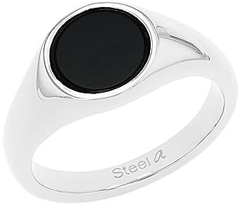 Amor Ring Edelstahl Unisex Damen Herren Ringe, Schwarz, Kommt in Schmuck Geschenk Box, 2037297