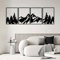 Set Di 4 Decorazione Della Parete Di Metallo Di Montagna Decorazioni Da Parete In Metallo, Decorazione Silhouette Del Montagne Per La Camera Da Letto Del Soggiorno Domestico