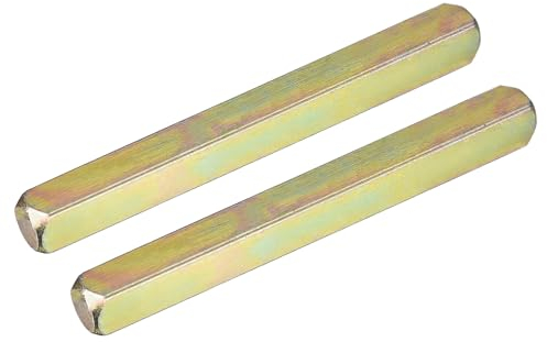 sourcing map 2Pcs Door Knob Spindle, Spare Door Handle Spindle Bar, 80mm Long Door Spindle Replacement Door Handle Parts, Gold