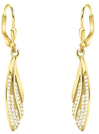 SOFIA MILANI - Damen Ohrringe 925 Silber - mit Zirkonia Steinen - Feder Flügel Engel Ohrhänger
