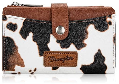 Wrangler Geldbörsen für Damen, schmal, faltbar, Kreditkartenetui, B-Braun, Chic
