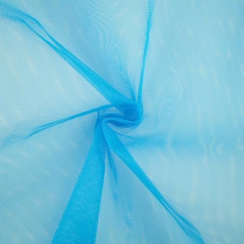 Tüll Stoff, standfest, Tüllstoff als Meterware, Kostümstoff, Dekostoff, uni türkis (Länge am Stück ab: 100cm / Breite: 150cm)